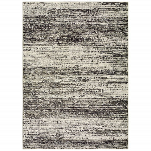 2' X 8' Gold And Slate Abstract Runner Rug